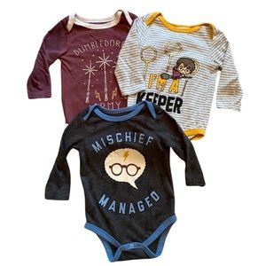 Harry Potter 3 Piece Set of Onesies 6-9M
